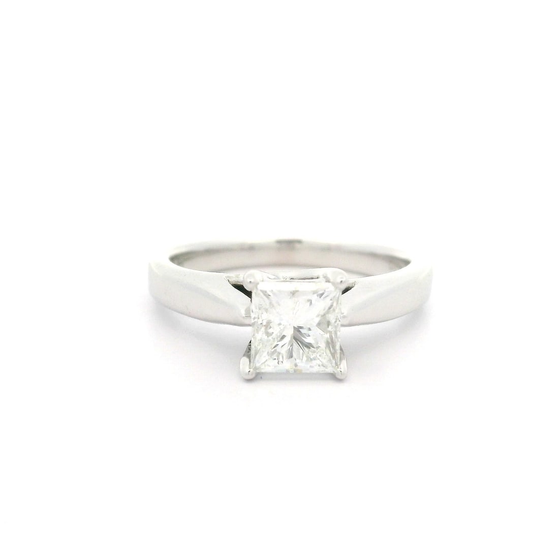 Celebration Grand 14k White Gold GIA Certified .98ct Diamond Solitaire Ring: Celebration Grand 14k White Gold GIA Certified .98ct Diamond Solitaire Ring Experience elegance with this Celebration Grand 14k Gold GIA Certified .98ct Princess Cut Diamond Solitaire Ring. Featuring 