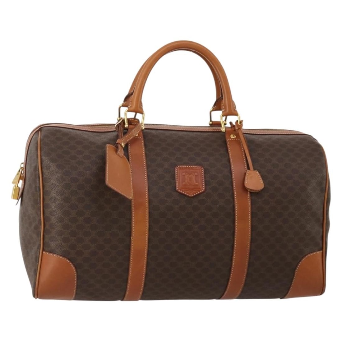 CELINE Macadam Boston Bag Brown PVC Leather with Padlock Key Clochette (1 of 18)