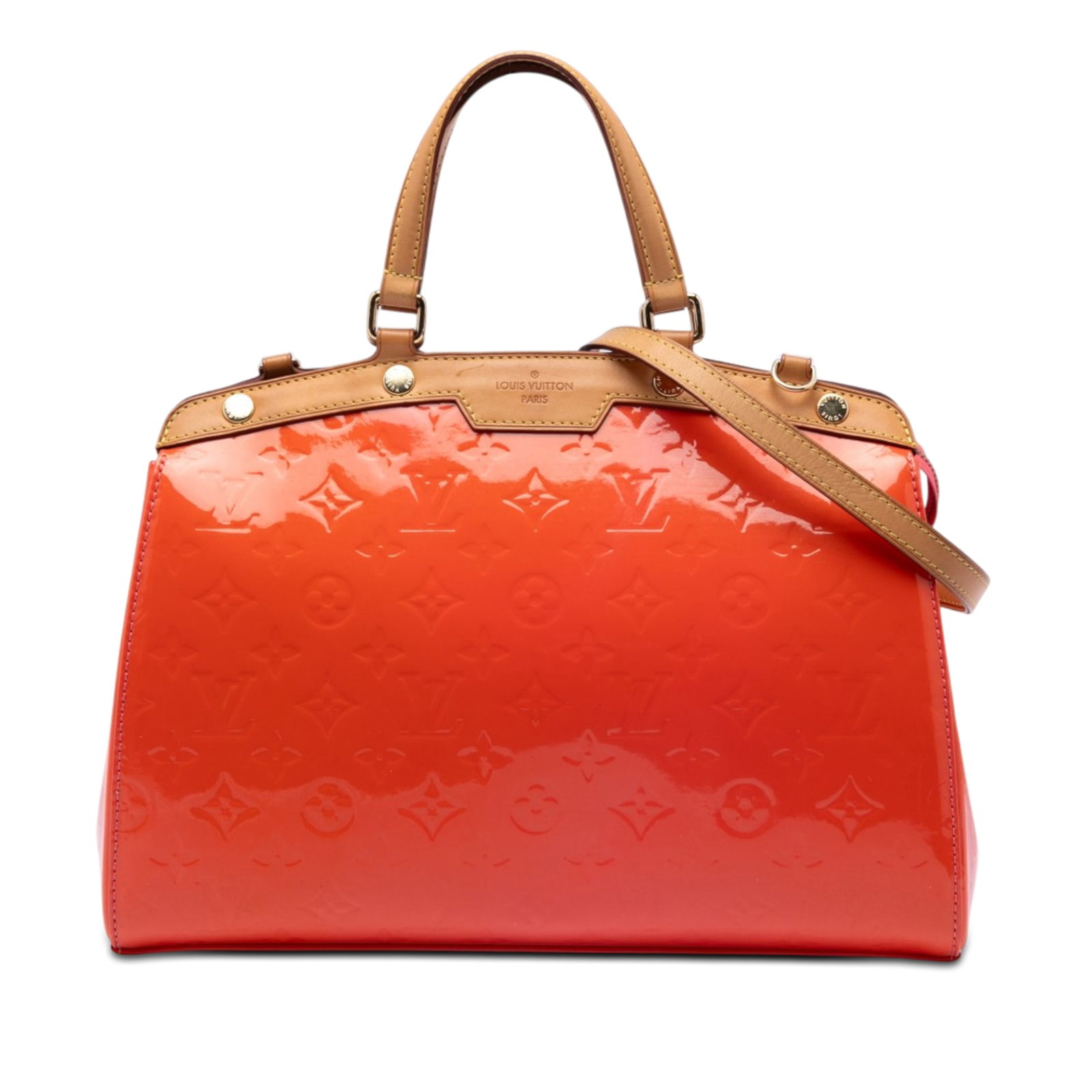 Louis Vuitton Brea MM Monogram Vernis leather handbag: Louis Vuitton Brea MM Monogram Vernis leather handbag Louis Vuitton Monogram Vernis Brea MM handbag crafted in vernis leather with flat vachetta leather handles and a detachable vachetta leather strap