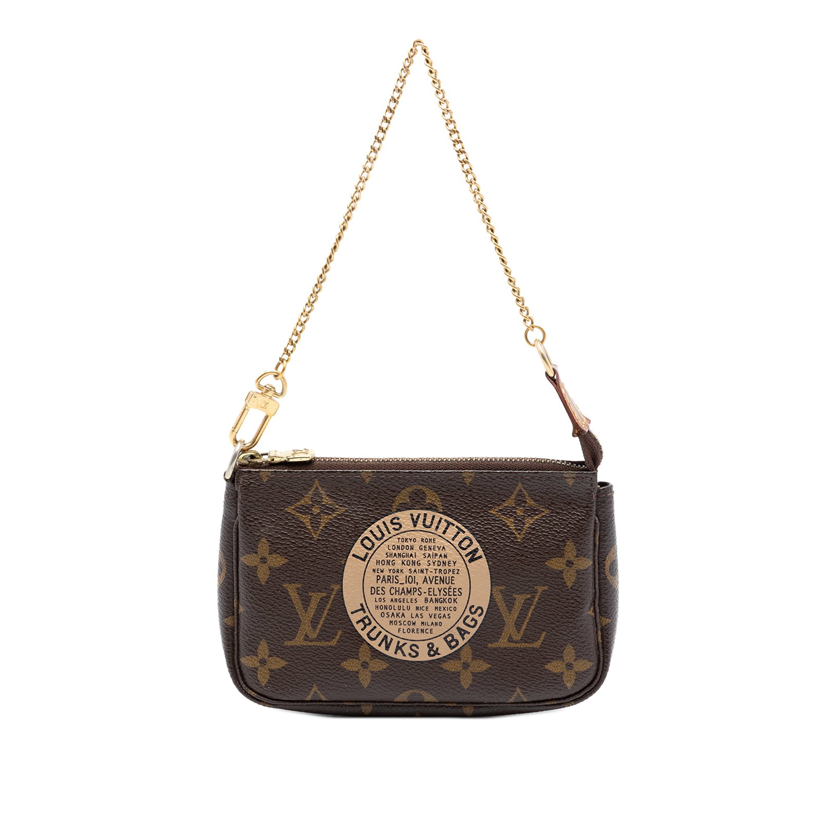 Louis Vuitton Mini Pochette Accessoires Monogram Canvas Chain Bag: Louis Vuitton Mini Pochette Accessoires Monogram Canvas Chain Bag This Louis Vuitton Monogram Mini Pochette Accessoires features a classic monogram canvas body, complemented by a gold-tone chain strap