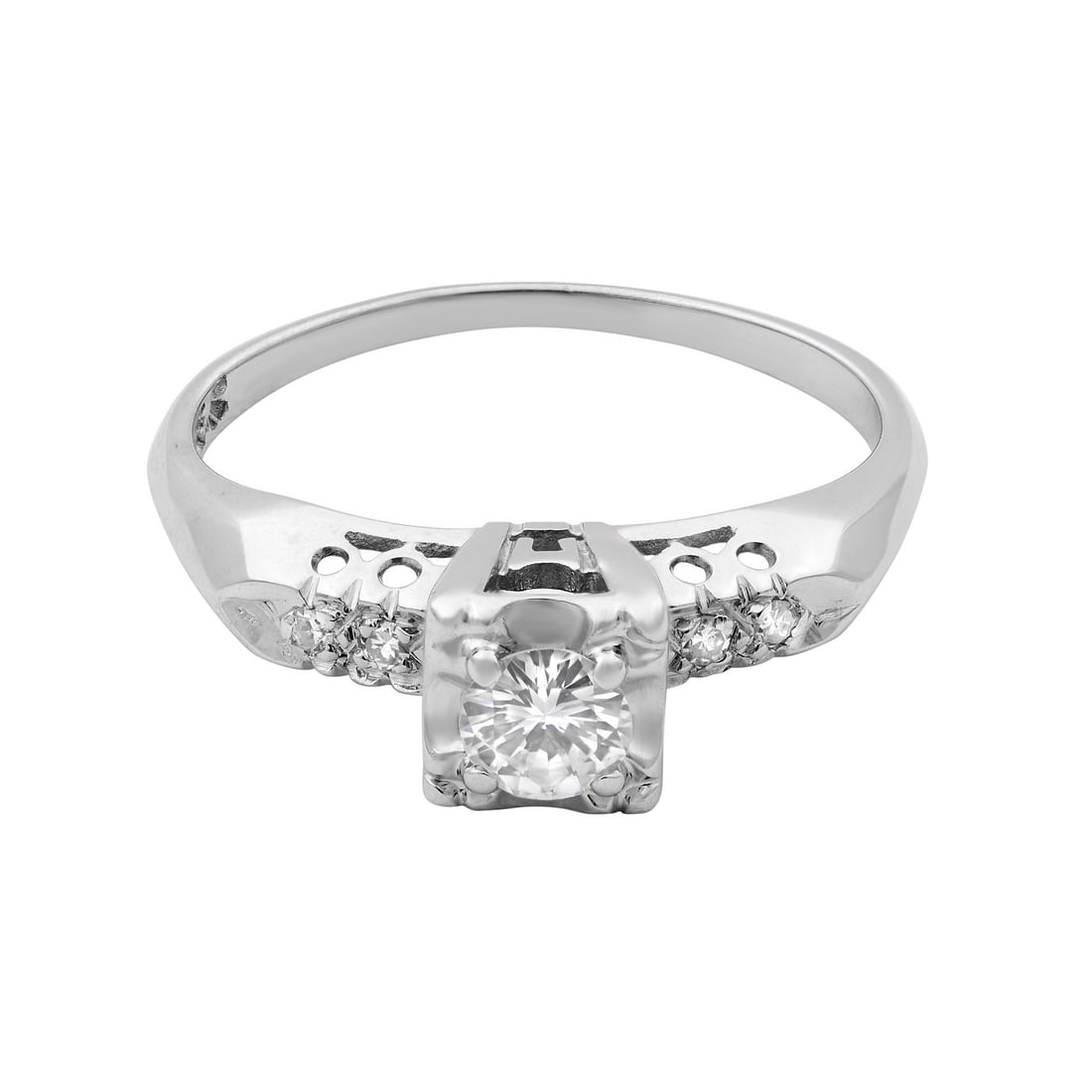Rachel Koen 14K White Gold Diamond Solitaire Engagement Ring 0.25ct G VS2 Size 7.5: Rachel Koen 14K White Gold Diamond Solitaire Engagement Ring 0.25ct G VS2 Size 7.5 This exquisite Rachel Koen engagement ring features a delicate solitaire design crafted from 14K white gold. The ring