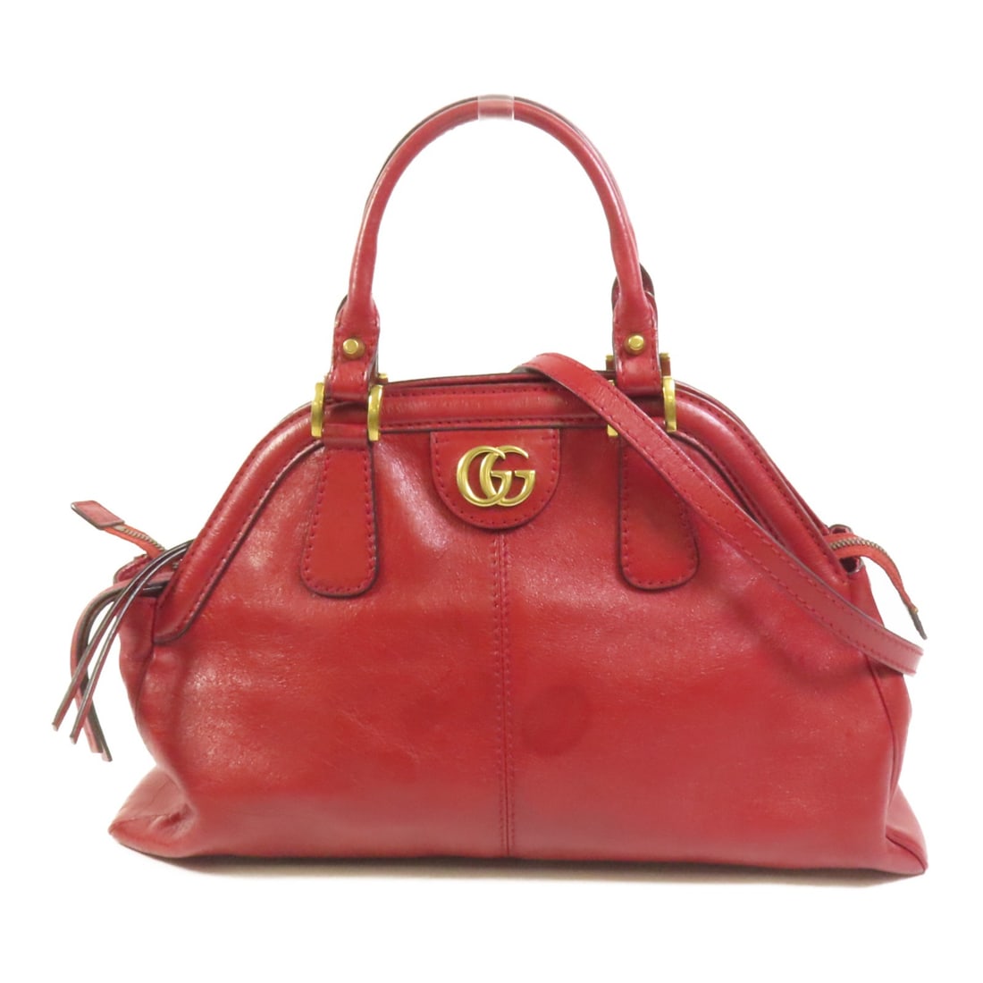 Gucci Belle 516459 Red Calfskin 2 Way Shoulder Bag: Gucci Belle 516459 Red Calfskin 2 Way Shoulder Bag GUCCI GG GHW Belle 2 Way Shoulder Bag in red calfskin (cowhide) leather. This women's regular-size bag is a 2-way shoulder bag style and comes with a