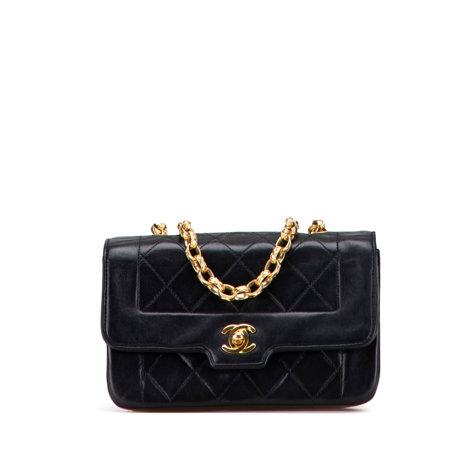 Chanel Mini Single Flap Quilted Lambskin Crossbody Bag Black: Chanel Mini Single Flap Quilted Lambskin Crossbody Bag Black This Chanel Mini Quilted Lambskin Single Flap crossbody bag is crafted in black quilted lambskin leather with a gold-tone shoulder chain st