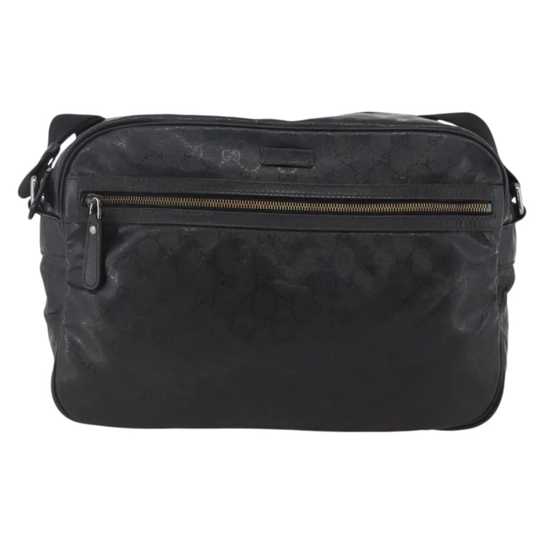 Gucci Zip Messenger Black Canvas Unisex Shoulder Bag: Gucci Zip Messenger Black Canvas Unisex Shoulder Bag Gucci Zip Messenger GG Imprime in black canvas. This unisex messenger bag is presented in good vintage condition with honest wear. Noted condition 