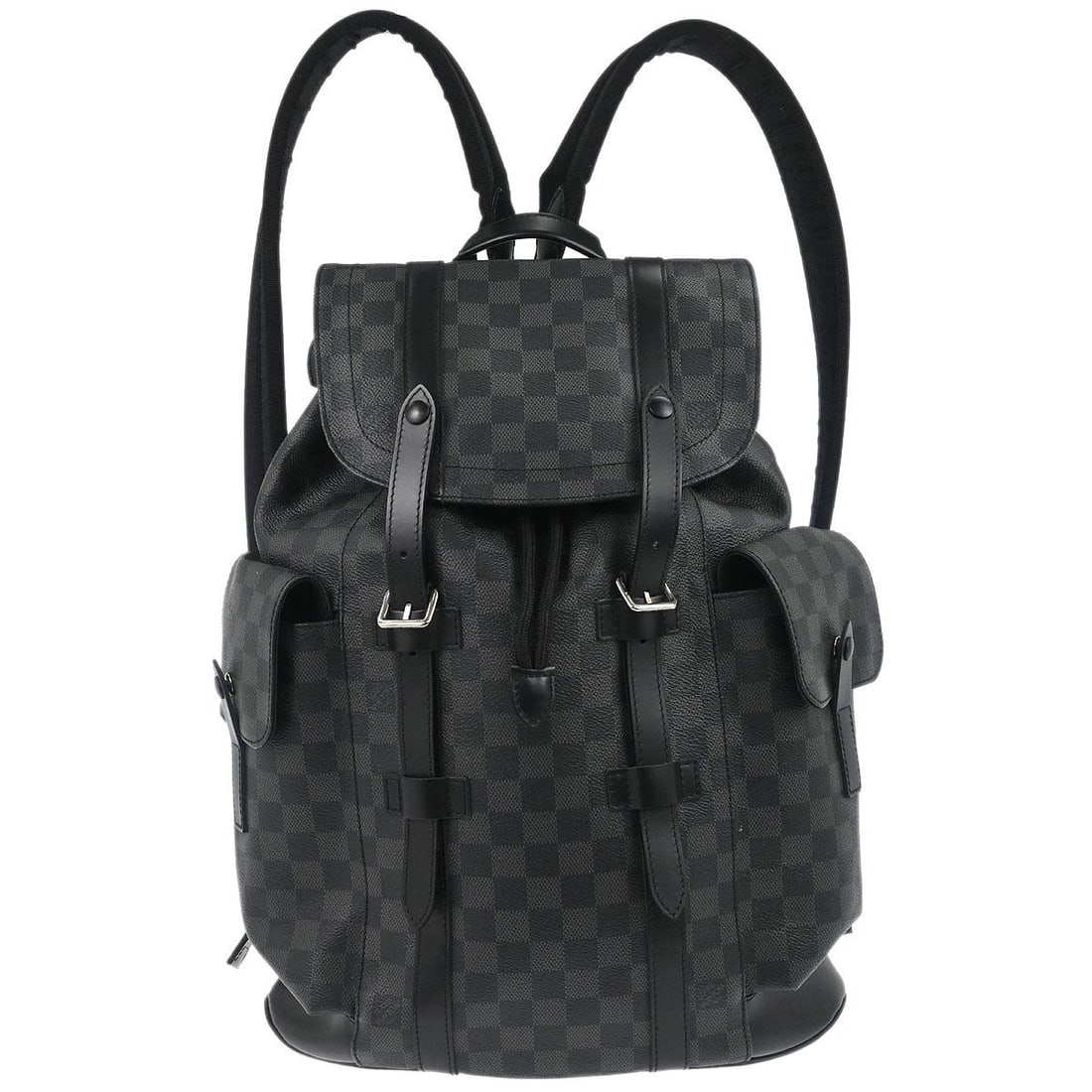 Louis Vuitton Christopher PM Damier Graphite Canvas Backpack N41379: Louis Vuitton Christopher PM Damier Graphite Canvas Backpack N41379 Vintage Louis Vuitton Christopher PM backpack in Damier Graphite canvas with leather trim and black exterior. This casual backpack f