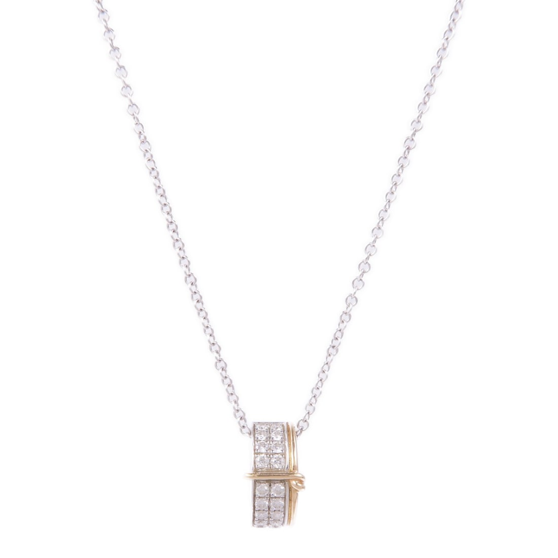 JEWELRY K18WG K18PG Diamond Necklace White and Rose Gold (1 of 8)