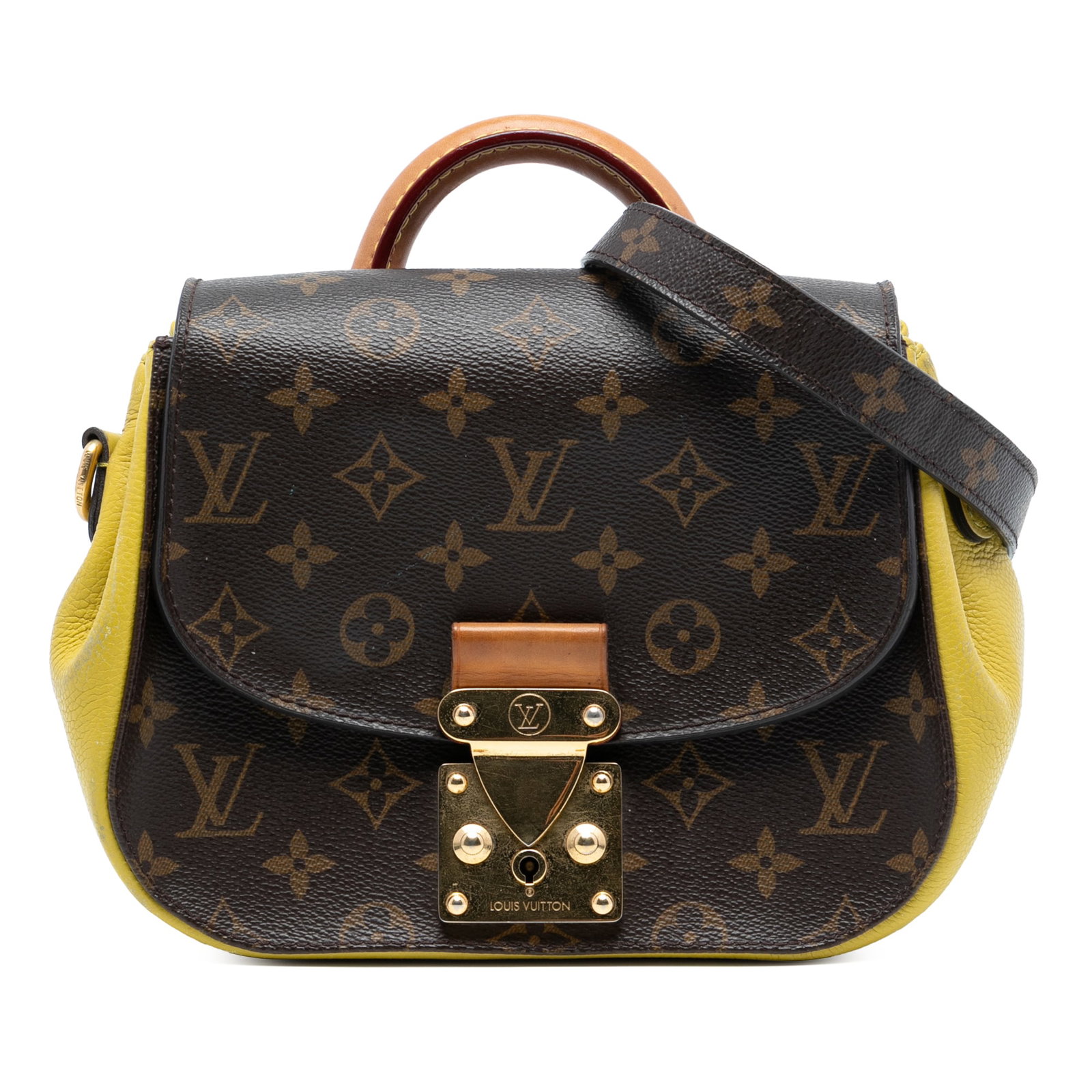 Monogram Canvas Eden PM Shoulder Bag by Louis Vuitton with Leather Accents: Monogram Canvas Eden PM Shoulder Bag by Louis Vuitton with Leather Accents This Louis Vuitton Monogram Eden PM features a classic monogram canvas and leather construction. It is designed with a rolled