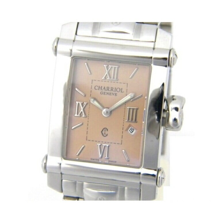 PHILIPPE CHARRIOL Columbus Quartz Silver Orange Ladies Watch CCSTRH: PHILIPPE CHARRIOL Columbus Quartz Silver Orange Ladies Watch CCSTRH This elegant ladies' wristwatch from Philippe Charriol's Columbus collection features a striking silver and orange color combination