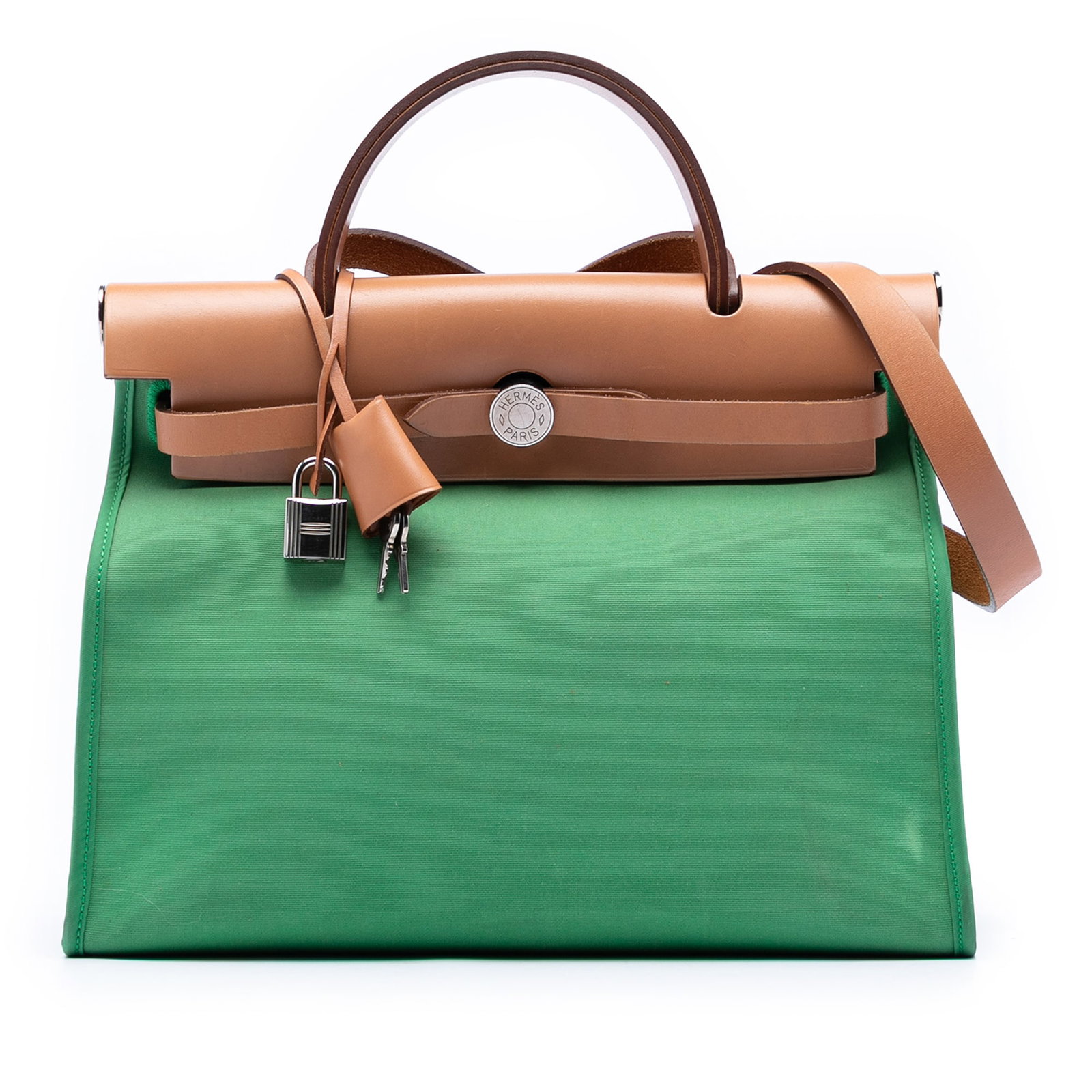 Herbag Zip 31 Green Canvas Satchel with Leather Trim by Hermes (1 of 7)