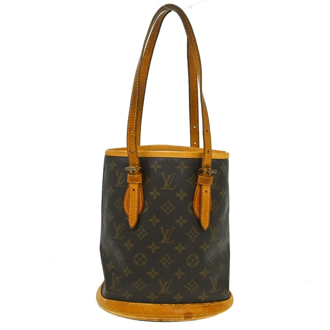 Louis Vuitton Petit Bucket Shoulder Bag Monogram Canvas Brown: Louis Vuitton Petit Bucket Shoulder Bag Monogram Canvas Brown Louis Vuitton Petit Bucket handbag in brown monogram canvas. This vintage piece has a worn overall appearance with visible wear throughout