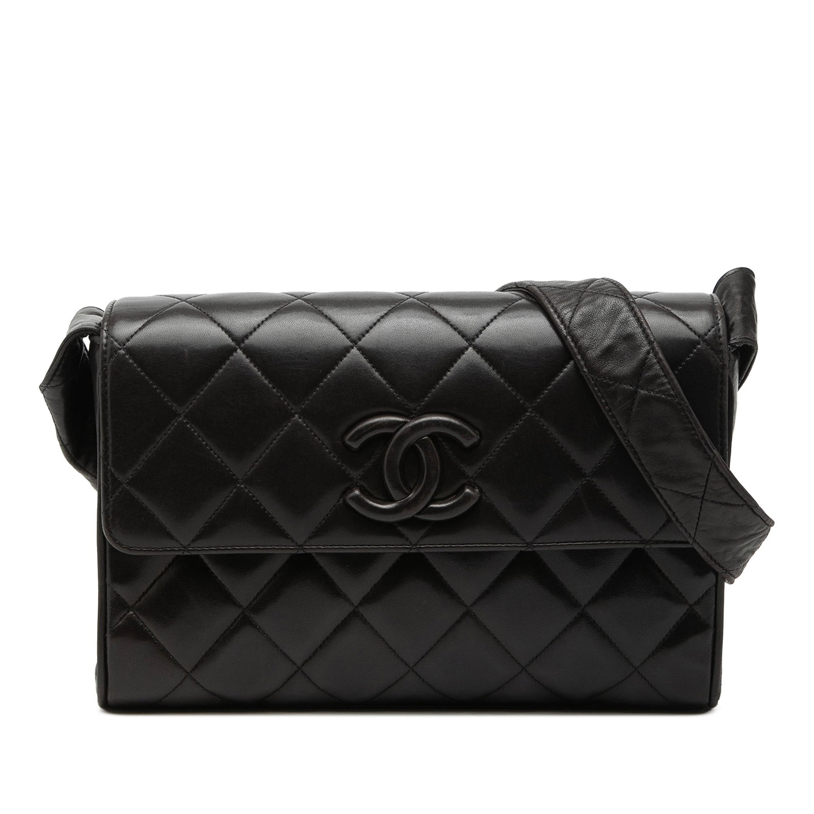 Chanel CC Quilted Lambskin Black Flap Crossbody Bag (1 of 7)