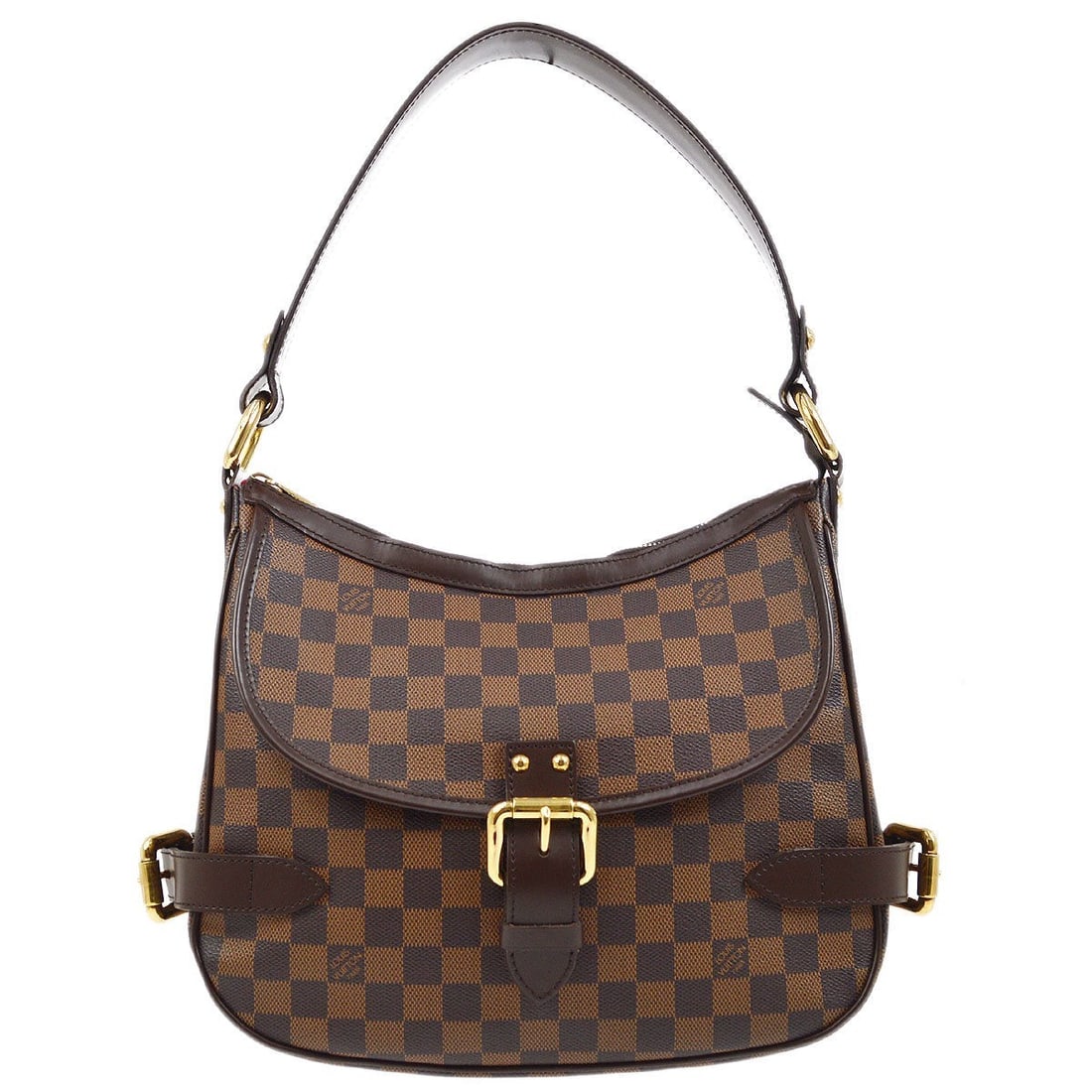Louis Vuitton Highbury Damier Canvas Shoulder Bag Brown N51200: Louis Vuitton Highbury Damier Canvas Shoulder Bag Brown N51200 Louis Vuitton Highbury shoulder bag in Damier canvas with leather trim and a brown Ebene colorway. This medium shoulder bag features a zi