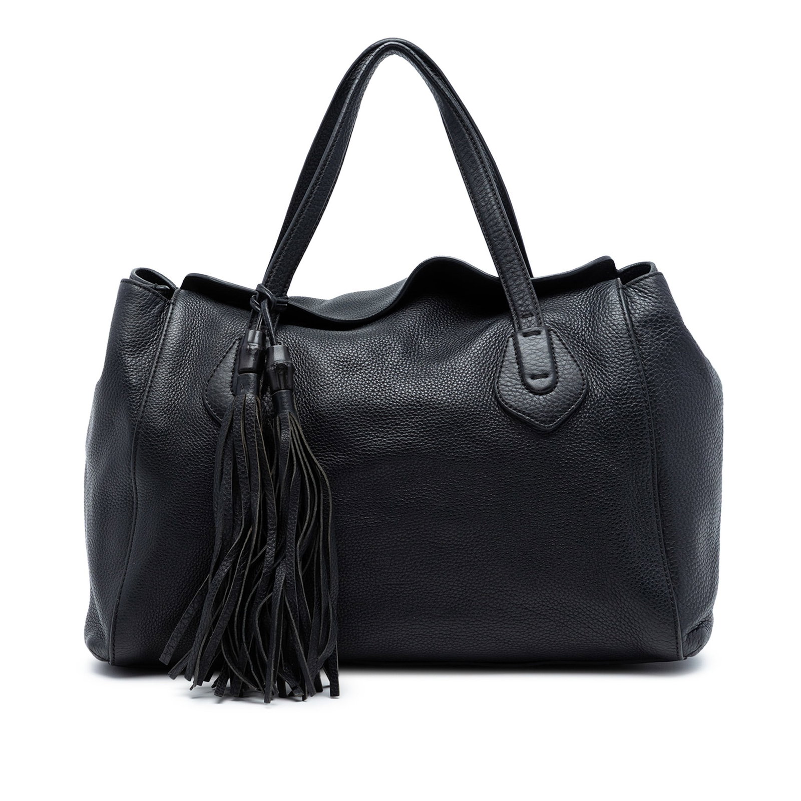 Gucci Lady Tassel black leather tote with bamboo zipper pull (1 of 7)
