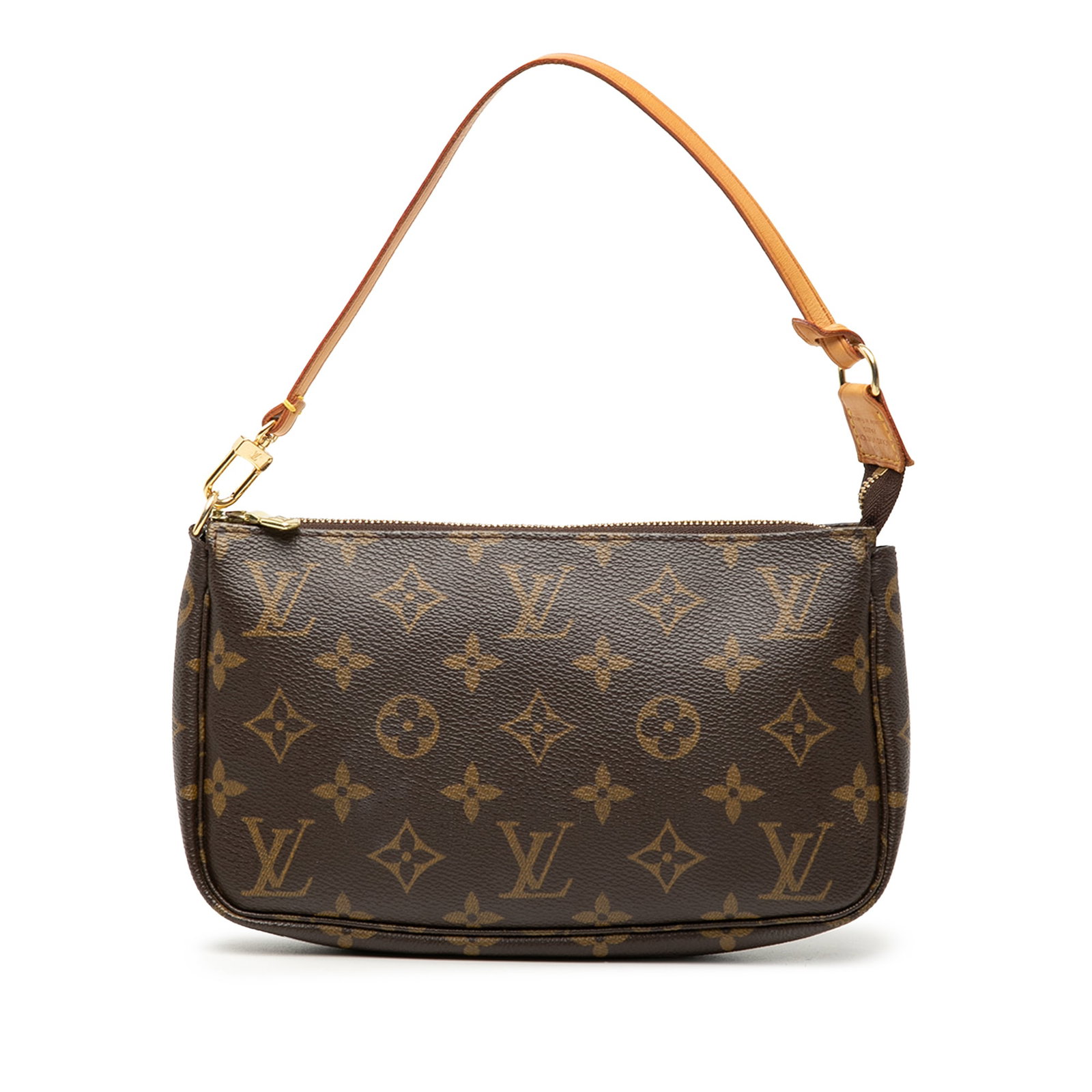Louis Vuitton Pochette Accessoires Monogram Canvas Handbag: Louis Vuitton Pochette Accessoires Monogram Canvas Handbag Louis Vuitton Monogram Pochette Accessoires crafted with a monogram canvas body, a flat vachetta leather handle, and a top zip closure. Made 