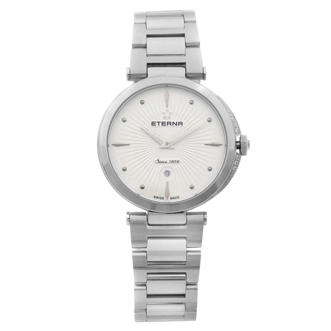 Eterna Grace 2560.54.66.1713 Quartz Women's Watch Silver Dial Stainless Steel Bracelet: Eterna Grace 2560.54.66.1713 Quartz Women's Watch Silver Dial Stainless Steel Bracelet The Eterna Grace 2560.54.66.1713 is an elegant women's wristwatch that combines style with functionality. Featuri