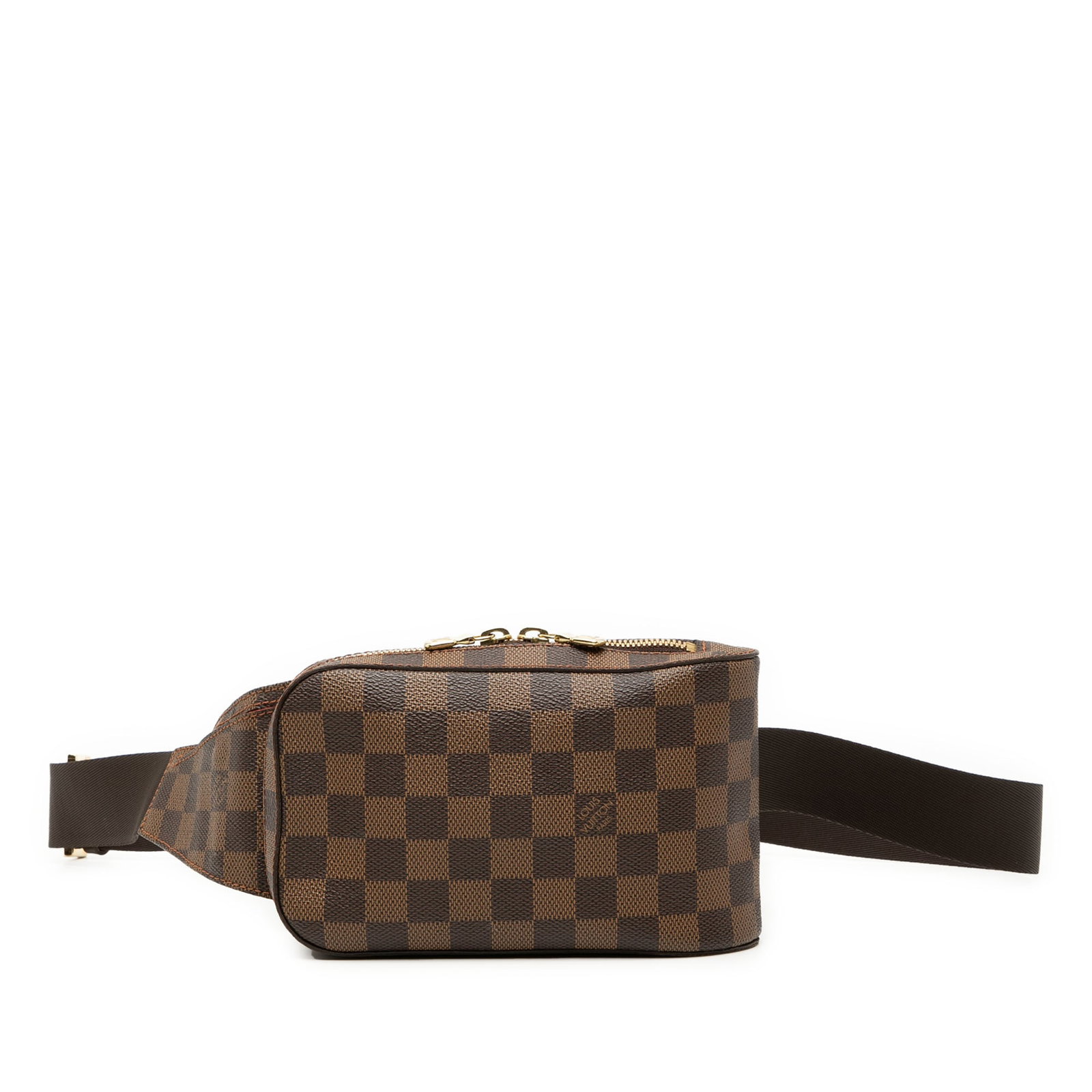 Louis Vuitton Geronimos Bag in Damier Ebene Canvas with Adjustable Strap: Louis Vuitton Geronimos Bag in Damier Ebene Canvas with Adjustable Strap The Louis Vuitton Geronimos features a Damier Ebene canvas body with an adjustable flat strap, a two-way zip-around closure, an