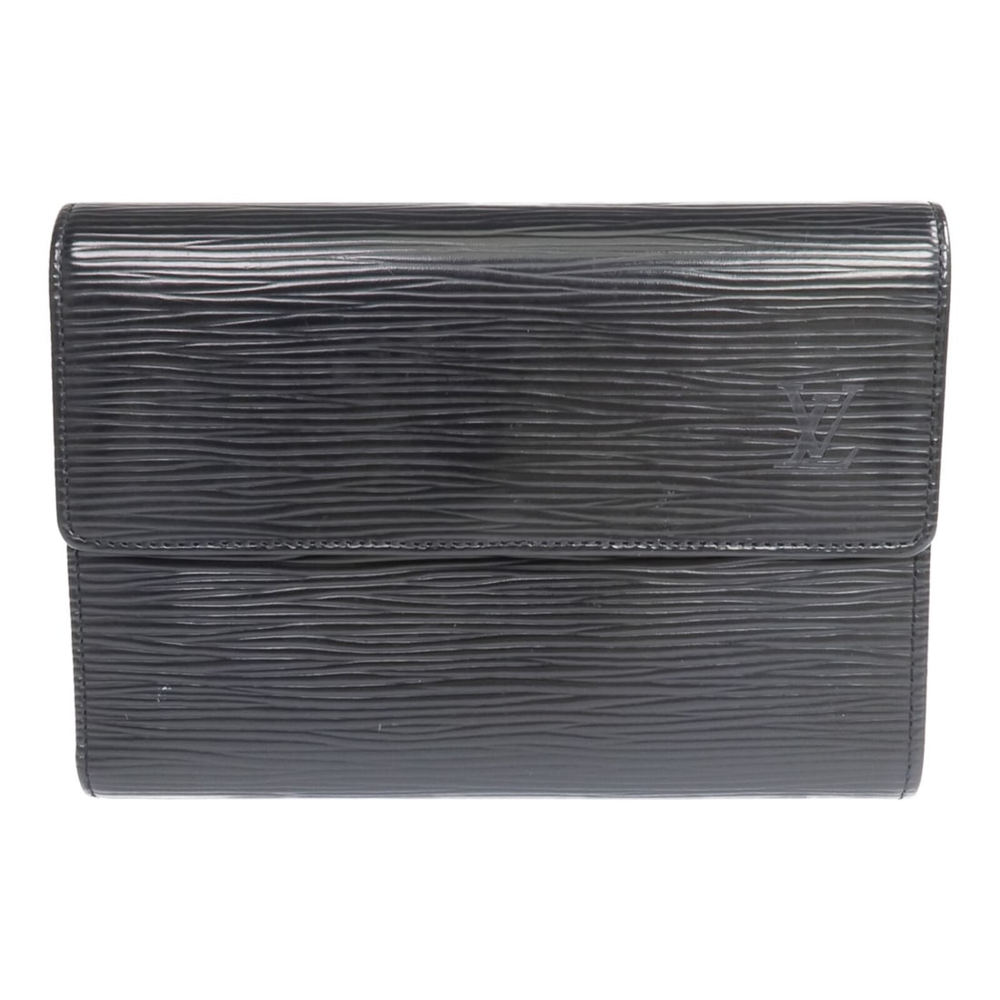 Louis Vuitton M63712 Epi calfskin tri fold wallet black (1 of 18)