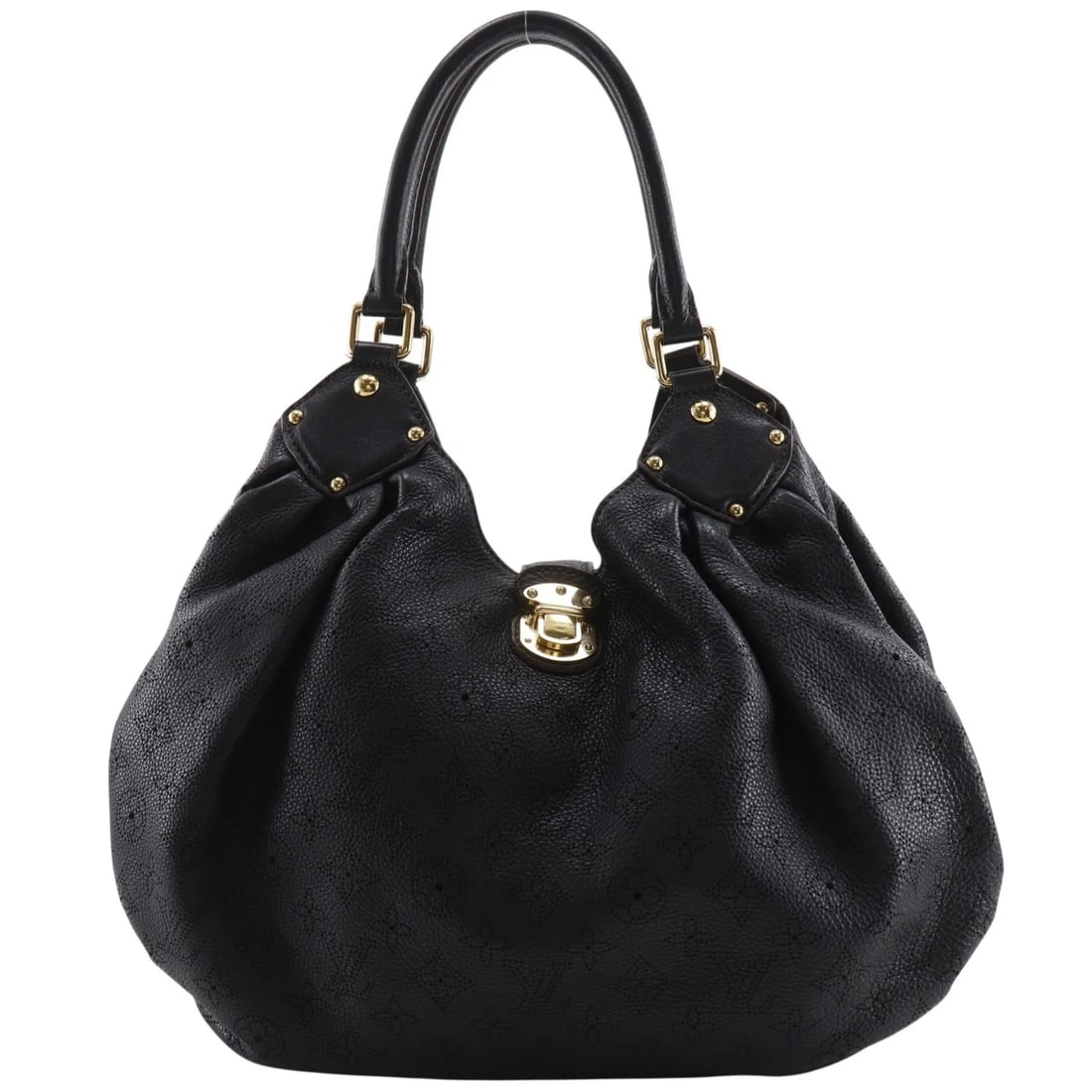 Louis Vuitton L Hobo Black Leather Shoulder Bag (1 of 12)