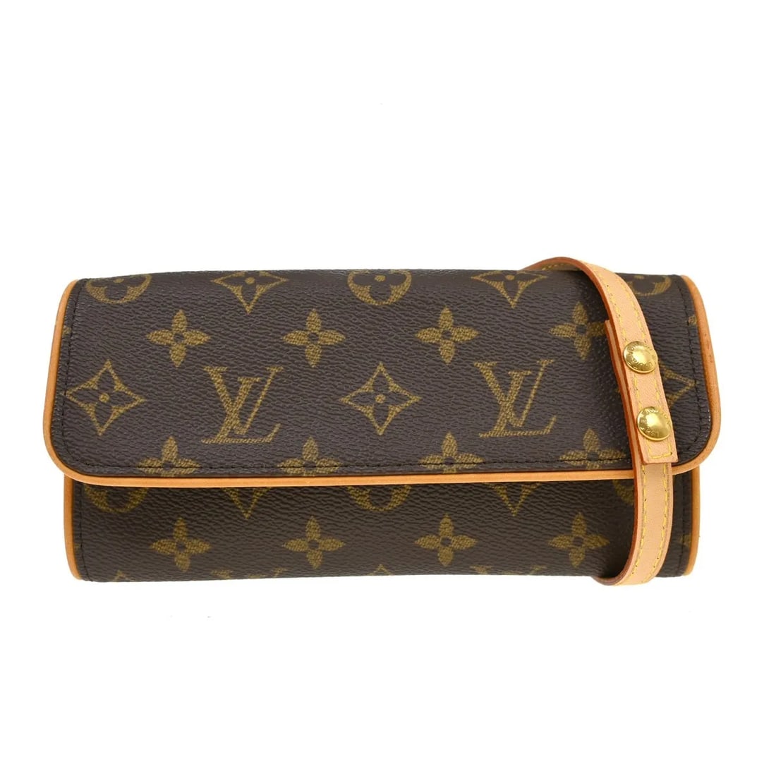 Louis Vuitton Twin shoulder bag in brown monogram canvas: Louis Vuitton Twin shoulder bag in brown monogram canvas Louis Vuitton Twin shoulder bag in brown monogram canvas. Made in Spain, this compact bag is presented in very good condition with visible wear