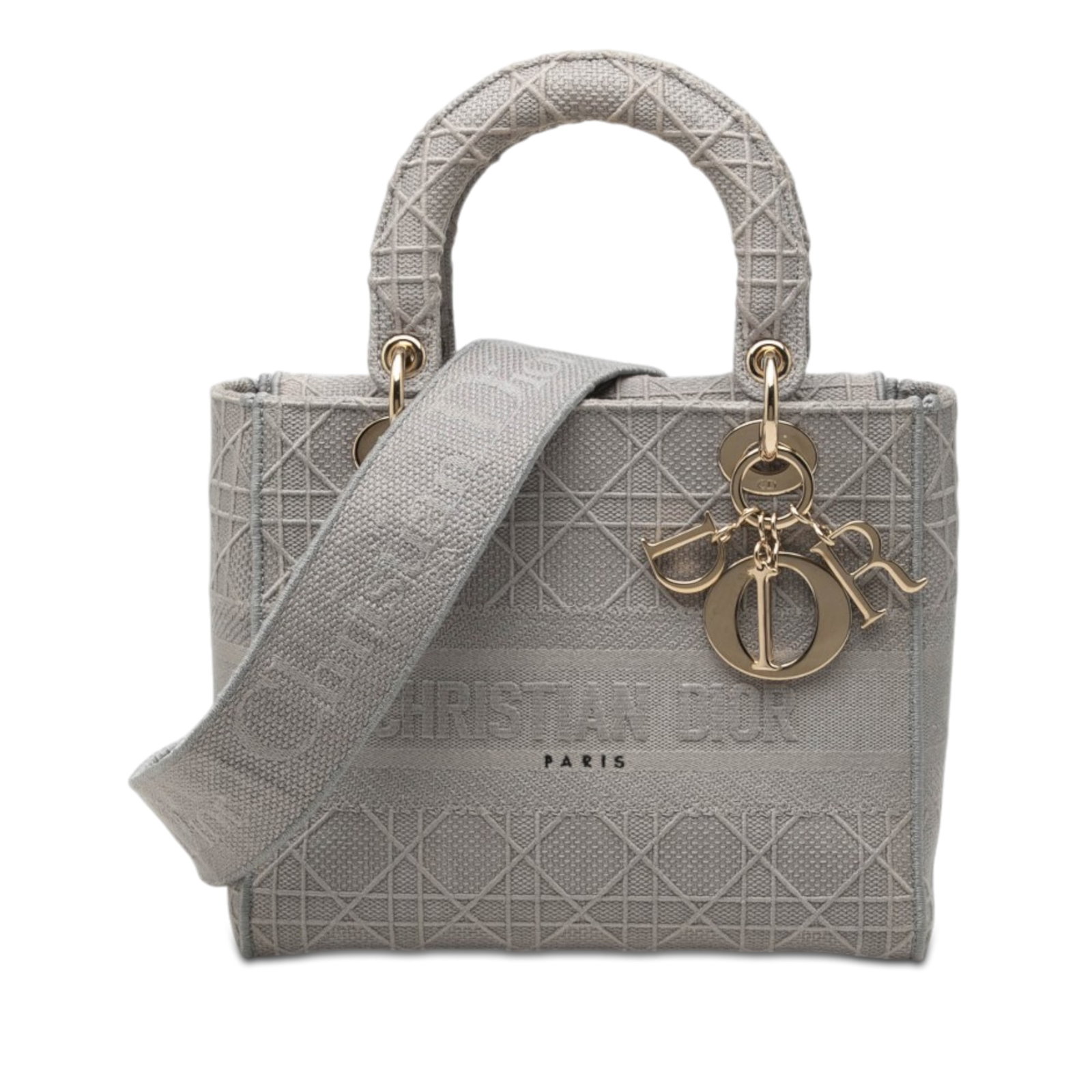 Dior Lady D Lite Medium Cannage Canvas Handbag (1 of 7)