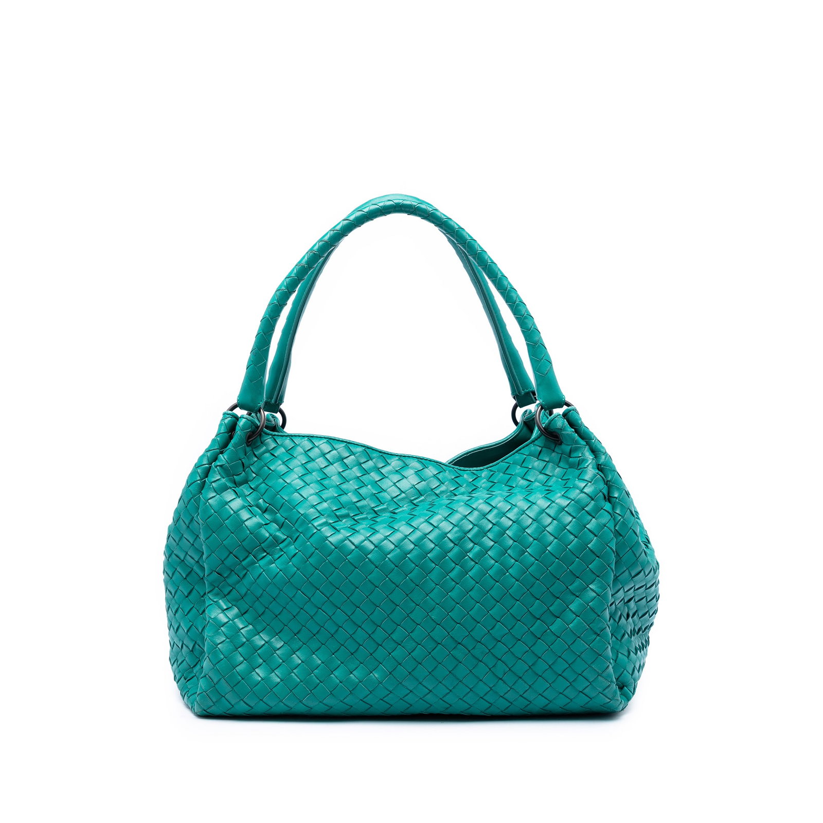 Green Leather Tote Bottega Veneta Nappa Intrecciato Parachute (1 of 7)