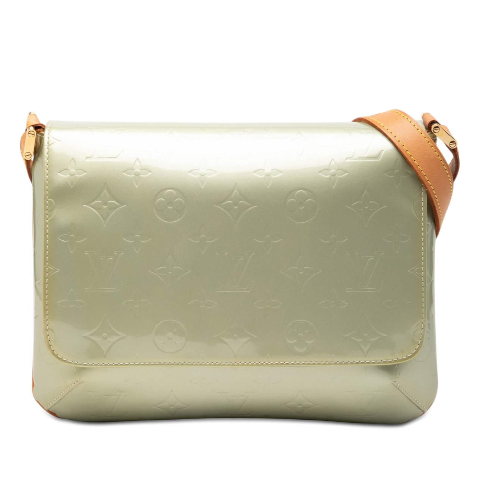 Louis Vuitton Thompson Street shoulder bag in green Vernis leather: Louis Vuitton Thompson Street shoulder bag in green Vernis leather Louis Vuitton Monogram Vernis Thompson Street shoulder bag in green vernis leather with an adjustable vachetta leather shoulder strap