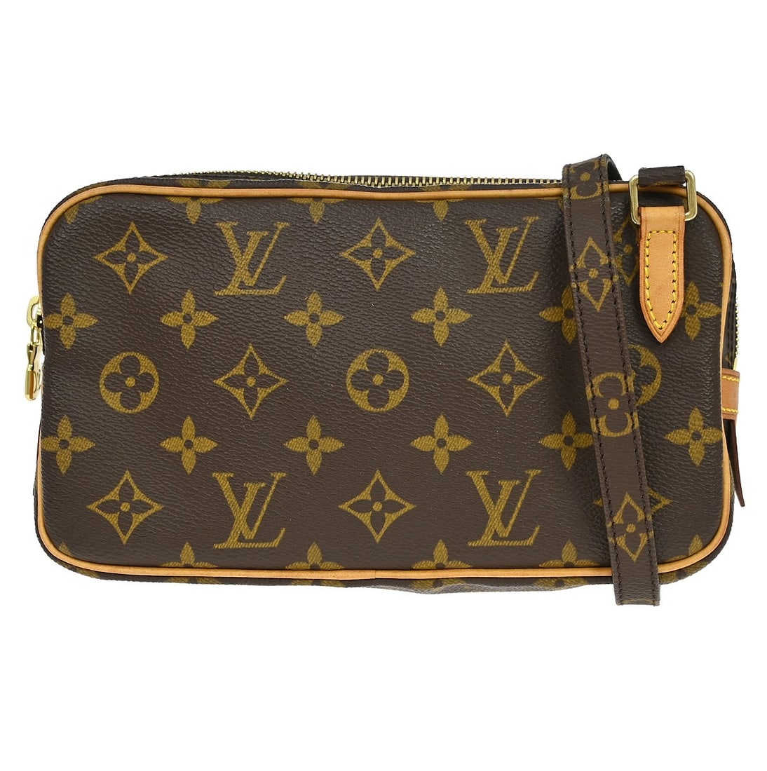 Louis Vuitton Marly Bandouliere Monogram Crossbody Bag M51828: Louis Vuitton Marly Bandouliere Monogram Crossbody Bag M51828 Vintage Louis Vuitton Marly Bandouliere shoulder bag in Monogram pattern, designed as a mini crossbody style. It features a zip closure, b