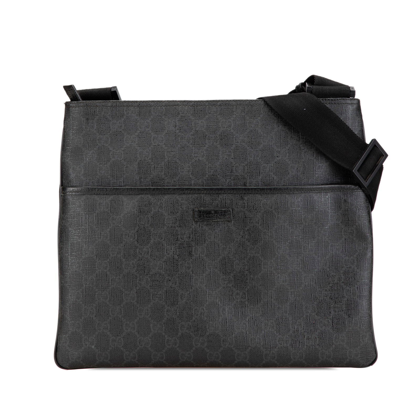 Gucci GG Supreme Black Canvas Adjustable Strap Crossbody Bag: Gucci GG Supreme Black Canvas Adjustable Strap Crossbody Bag This Gucci GG Supreme Crossbody bag is crafted from coated canvas and features an adjustable flat strap, a top zip closure, a front exterio