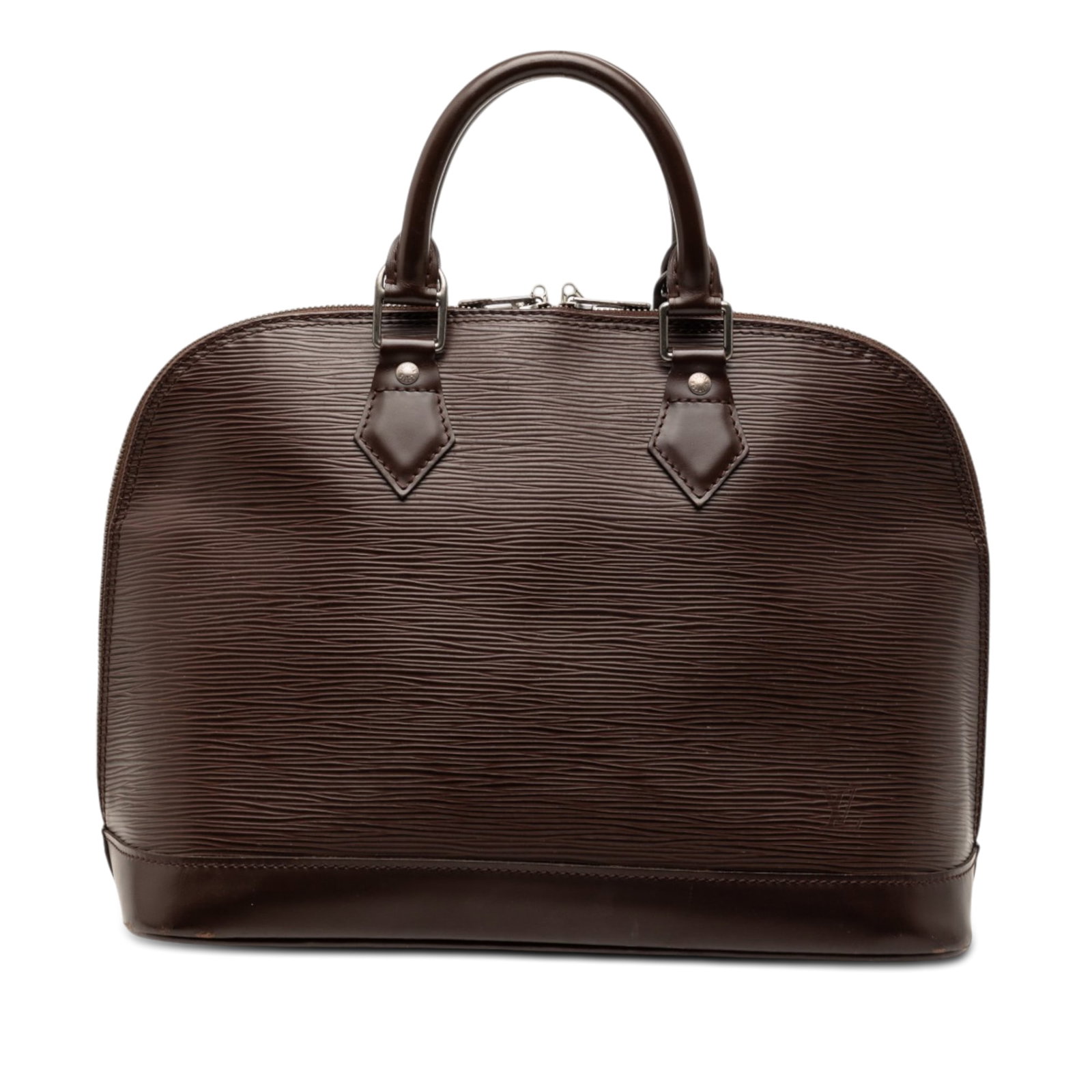 Louis Vuitton Alma PM Brown Epi Leather Handbag: Louis Vuitton Alma PM Brown Epi Leather Handbag Louis Vuitton Epi Alma PM handbag crafted in brown Epi leather with rolled leather handles, a top zip closure, and an interior slip pocket. Made in Fran