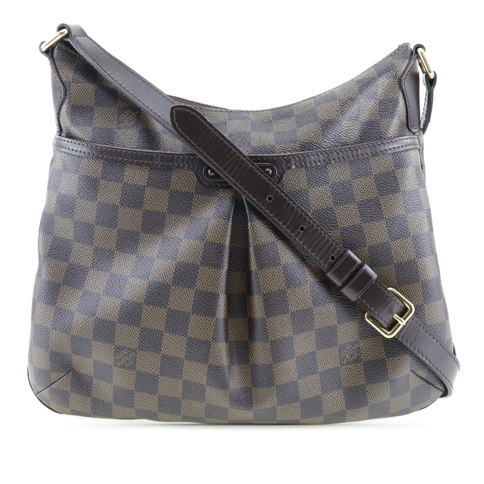 Louis Vuitton Bloomsbury PM Damier Ebene Canvas Shoulder Bag: Louis Vuitton Bloomsbury PM Damier Ebene Canvas Shoulder Bag The Louis Vuitton Damier Ebene Bloomsbury PM features a brown Damier canvas body with an adjustable flat leather strap. It is designed with