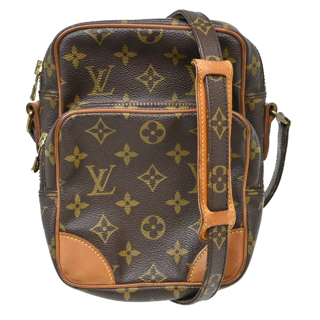 Louis Vuitton Amazone Monogram Crossbody Bag M45236 Brown: Louis Vuitton Amazone Monogram Crossbody Bag M45236 Brown Vintage Louis Vuitton Amazon crossbody shoulder bag in brown Monogram canvas and leather, made in France. It features a zip closure, crossbody