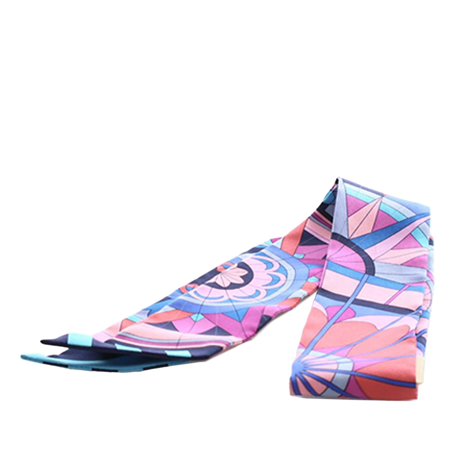Hermes Rose De Compas Blue Silk Twilly Scarf from France: Hermes Rose De Compas Blue Silk Twilly Scarf from France This Hermes Rose De Compas Twilly scarf showcases a distinctive print on 100% silk in a blue colorway. Expertly crafted in France, it is design