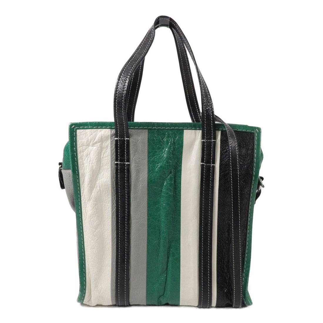 Balenciaga 443096.3760 2 Way Calfskin Shoulder Bag Green Black (1 of 13)