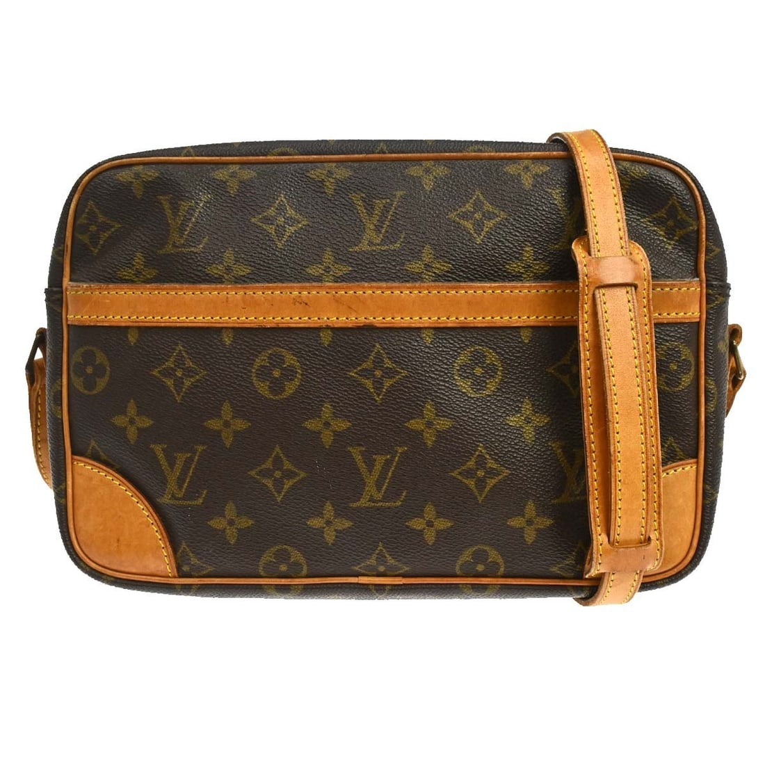 Louis Vuitton Trocadero 27 Monogram Canvas Crossbody Bag M51274: Louis Vuitton Trocadero 27 Monogram Canvas Crossbody Bag M51274 Vintage Louis Vuitton Trocadero 27 crossbody shoulder bag in Monogram canvas with leather handle/strap details. It features a zip closur