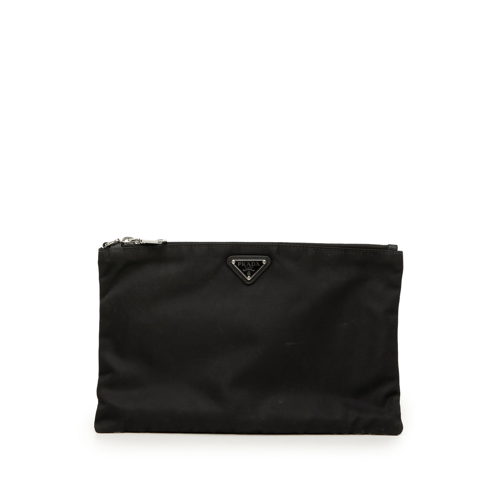 Prada Tessuto Black Nylon Zip Clutch Bag (1 of 6)