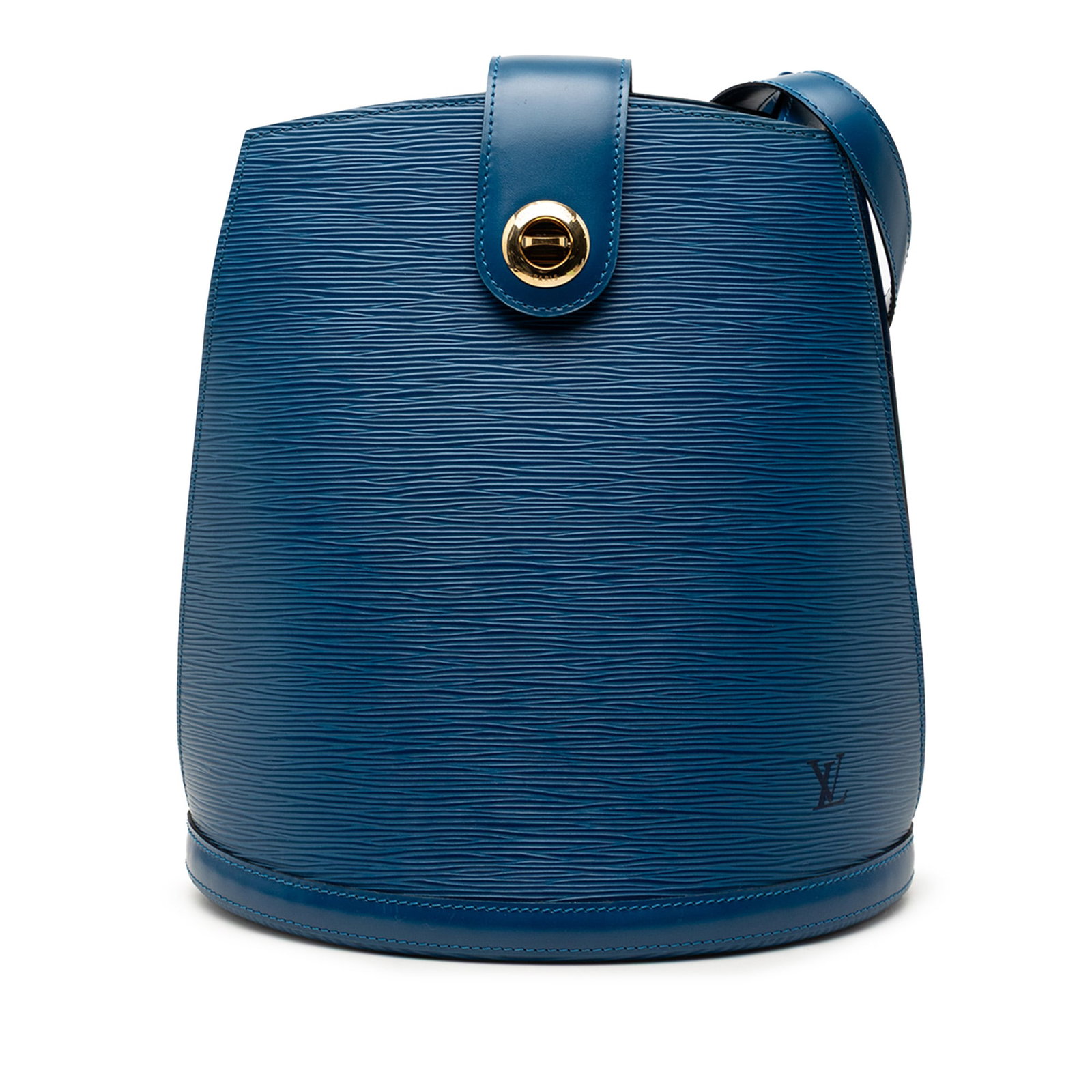 Louis Vuitton Epi Cluny Blue Leather Shoulder Bag: Louis Vuitton Epi Cluny Blue Leather Shoulder Bag Louis Vuitton Epi Cluny bag crafted in blue epi leather with a flat leather strap, open top, and a flat strap with turn-lock closure. The interior inc