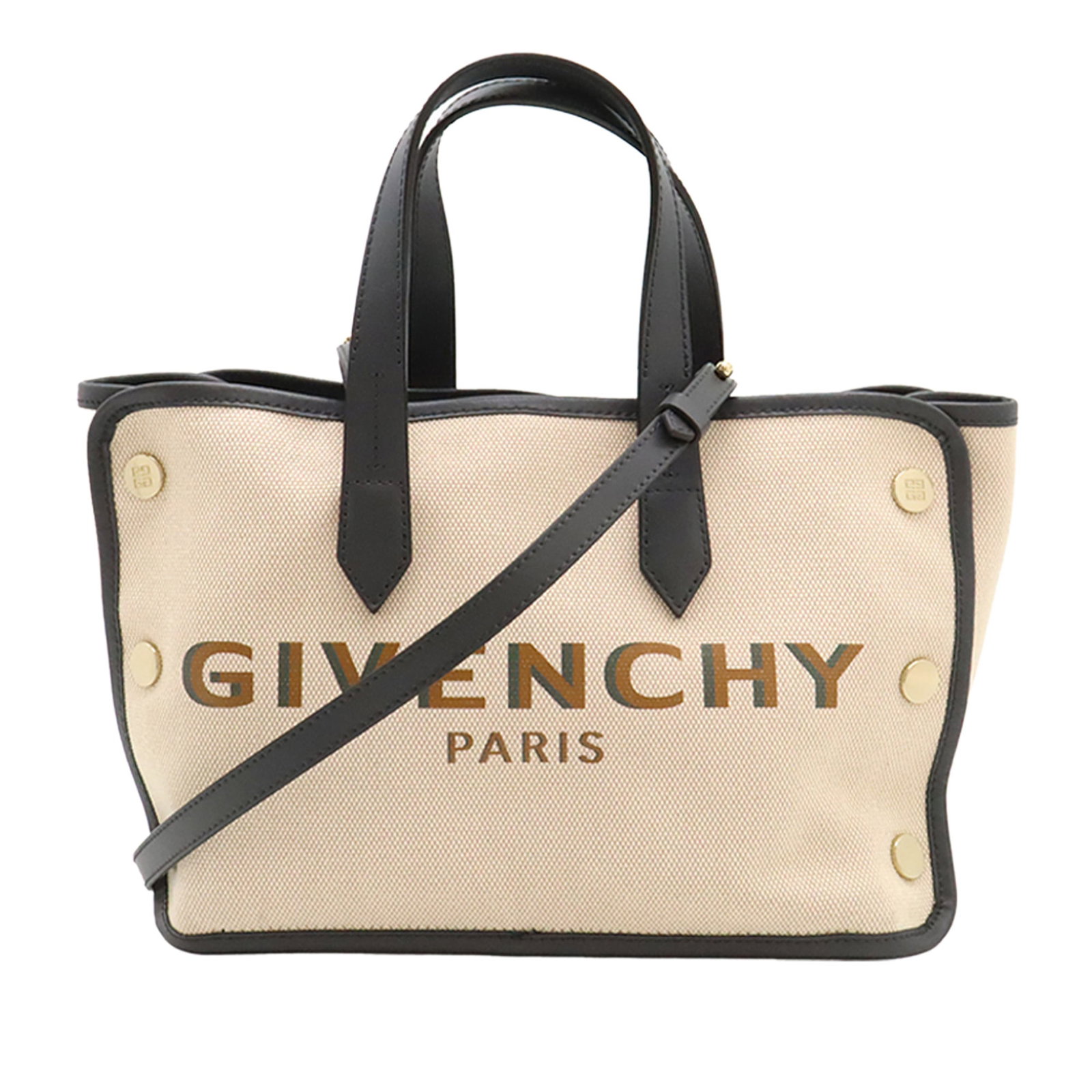 Givenchy Bond Mini Satchel Canvas and Leather Beige (1 of 8)