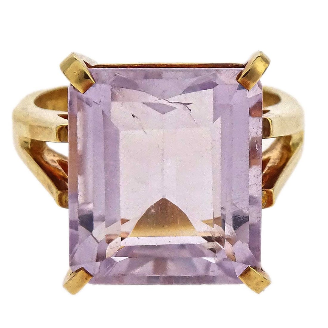 18K Yellow Gold Morganite Ring Size 51 No Brand (1 of 4)