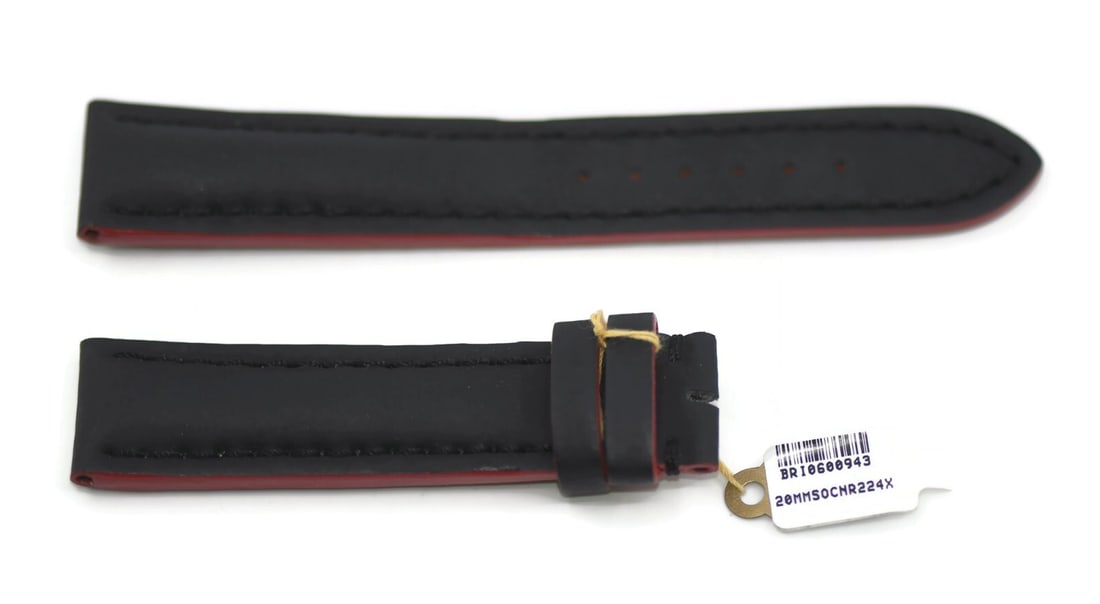 Authentic Breitling Black Leather Watch Strap 20mm: Authentic Breitling Black Leather Watch Strap 20mm Enhance your wristwatch with this authentic Breitling Black Leather Strap. Crafted from premium leather, this wristwatch band features a sleek black 