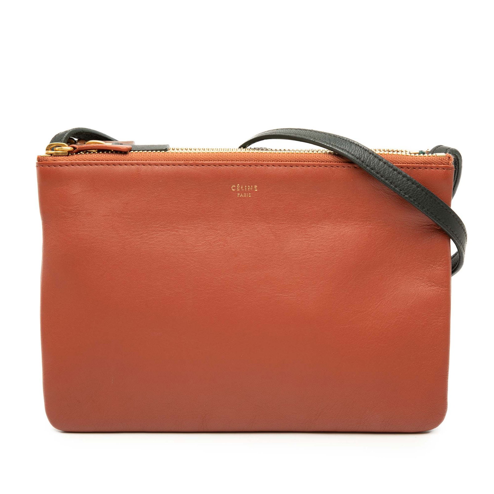 Celine Trio Small Tricolor Lambskin Crossbody Bag: Celine Trio Small Tricolor Lambskin Crossbody Bag Celine Small Tricolor Trio crossbody bag crafted in lambskin leather with an adjustable flat leather strap and three top-zip compartments. Made in Ita