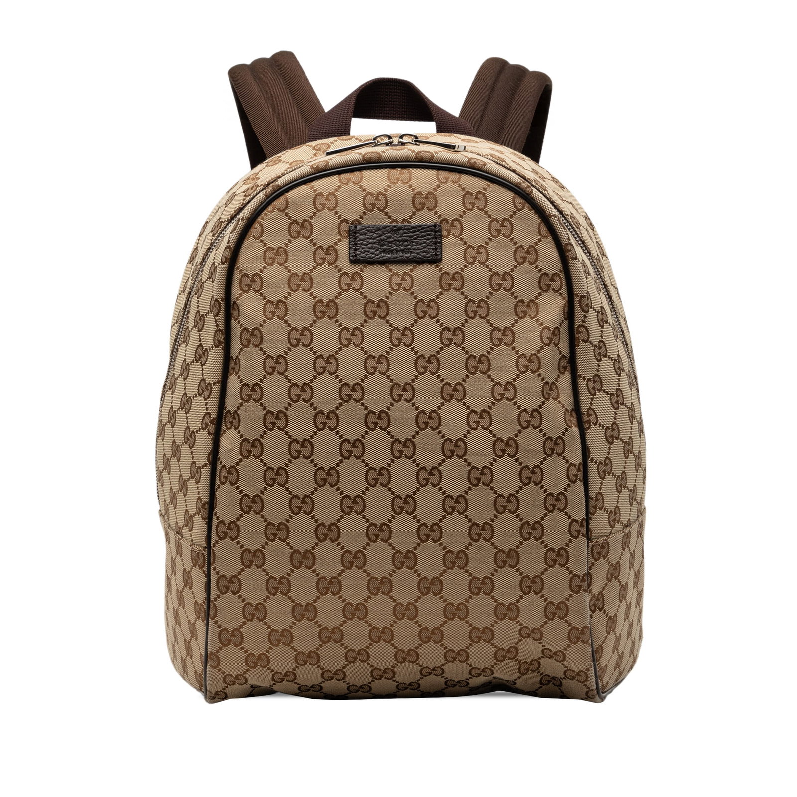 Gucci GG Canvas Backpack Beige Fabric Bag: Gucci GG Canvas Backpack Beige Fabric Bag This Gucci GG Canvas Backpack is crafted with a canvas body and finished in beige. It features a flat top handle, flat adjustable back straps, a two-way top z