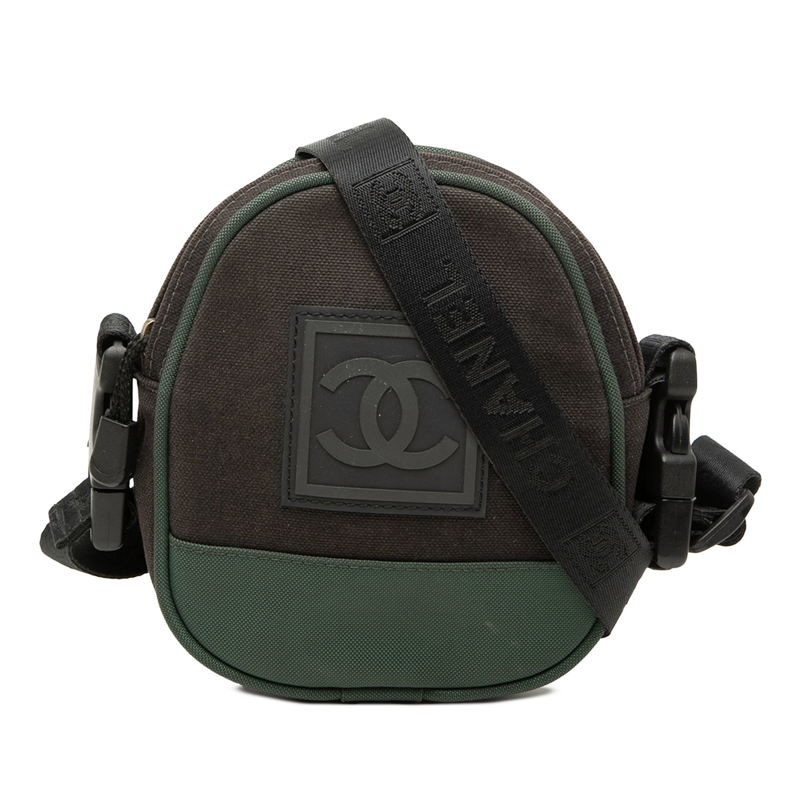 Chanel Sport Line CC Brown Nylon Crossbody Bag: Chanel Sport Line CC Brown Nylon Crossbody Bag Chanel Sport Line CC crossbody bag in brown nylon with an adjustable flat strap, top zip closure, and an interior zip pocket. Made in France. Condition i
