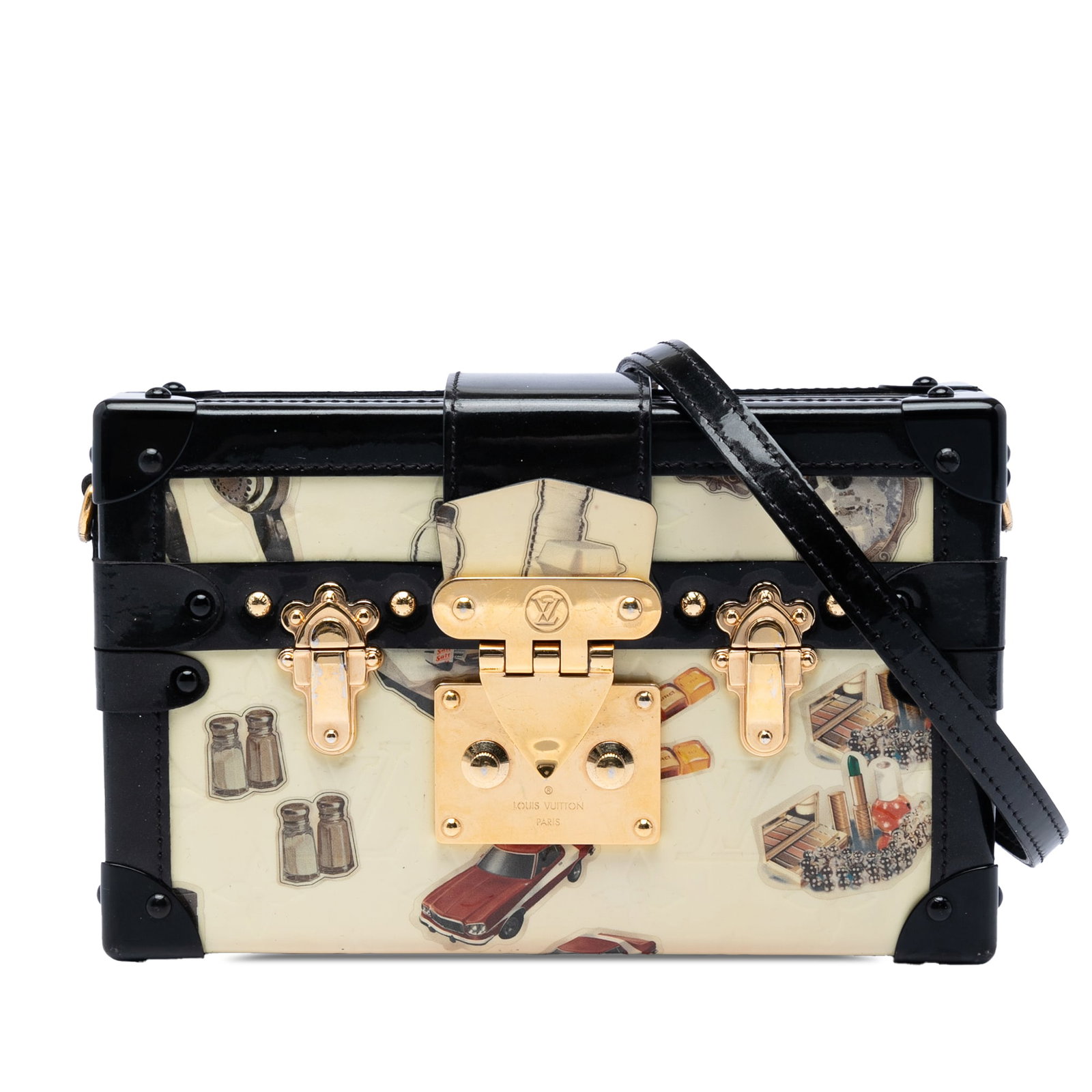 Louis Vuitton Petite Malle Monogram Vernis Stickers Leather Bag (1 of 6)