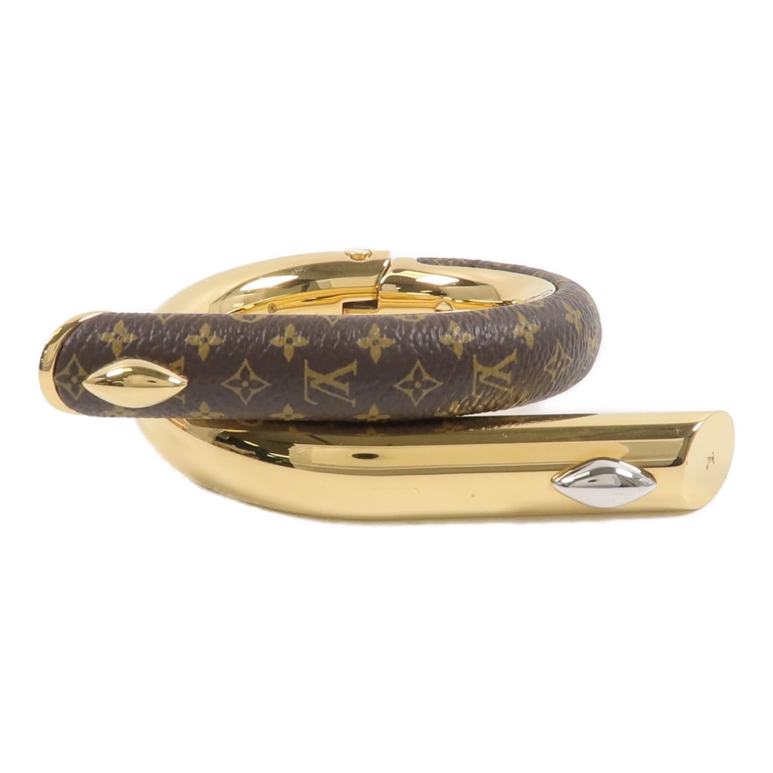 Louis Vuitton Monogram Bracelet Brown PVC Coated Canvas Gold Tone: Louis Vuitton Monogram Bracelet Brown PVC Coated Canvas Gold Tone A Louis Vuitton LV bracelet in brown and gold, presented as a unisex regular-size accessory. It is described as being made of PVC coat