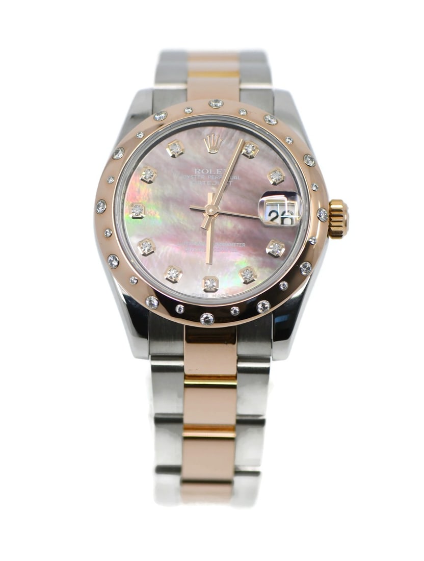 Rolex Datejust 178341 Diamond 18K Stainless Steel Watch with Papers: Rolex Datejust 178341 Diamond 18K Stainless Steel Watch with Papers Experience luxury with the Rolex Datejust Diamond wristwatch. Manufactured in 2010, this exquisite timepiece features a stunning dia