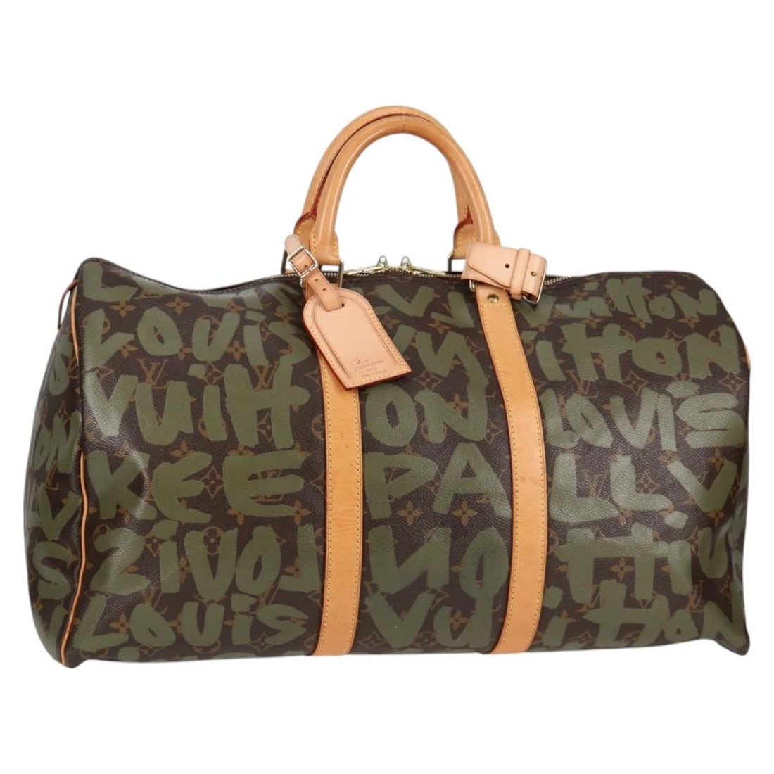 Louis Vuitton M92196 Keepall 50 Boston Bag Monogram Graffiti Khaki (1 of 18)