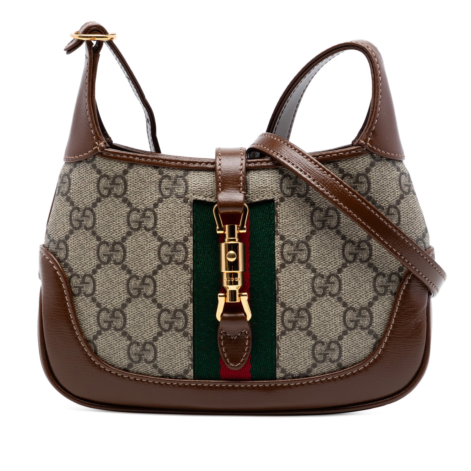 Gucci Jackie 1961 Mini Crossbody in GG Supreme with Web Detail (1 of 6)