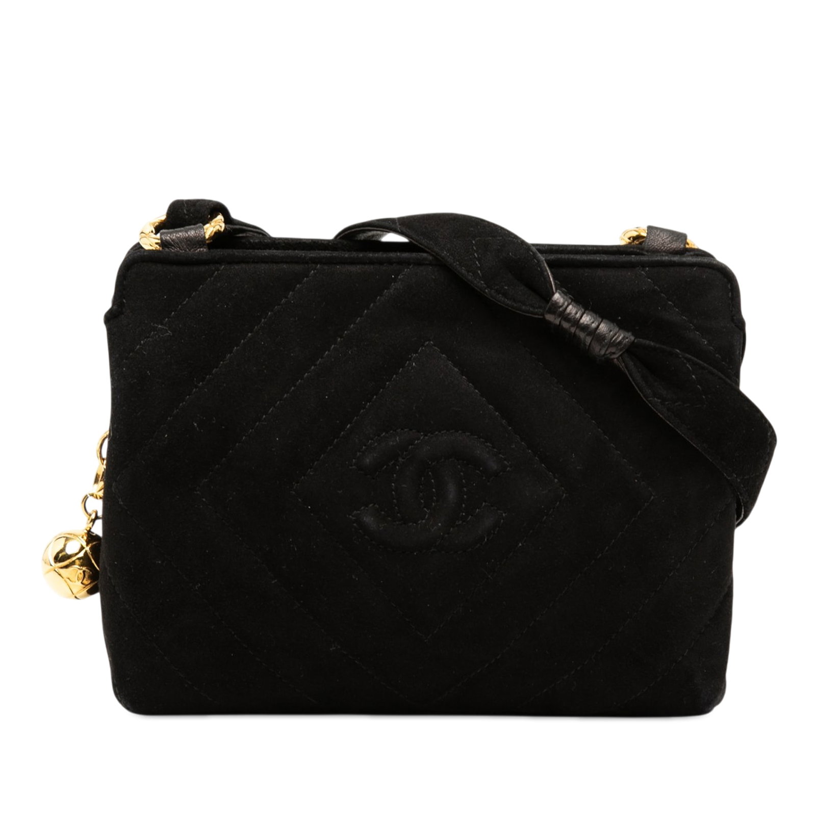 Chanel CC Diamond Quilted Suede Leather Crossbody Bag (1 of 8)