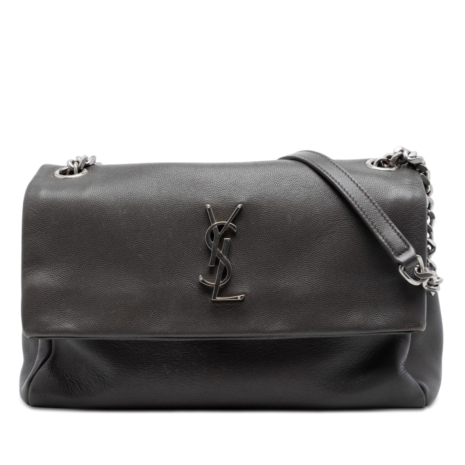 Saint Laurent West Hollywood Medium Grain De Poudre Leather Crossbody Bag: Saint Laurent West Hollywood Medium Grain De Poudre Leather Crossbody Bag Saint Laurent Medium Grain De Poudre West Hollywood Crossbody bag in gray leather, made in Italy. It features a leather body, 