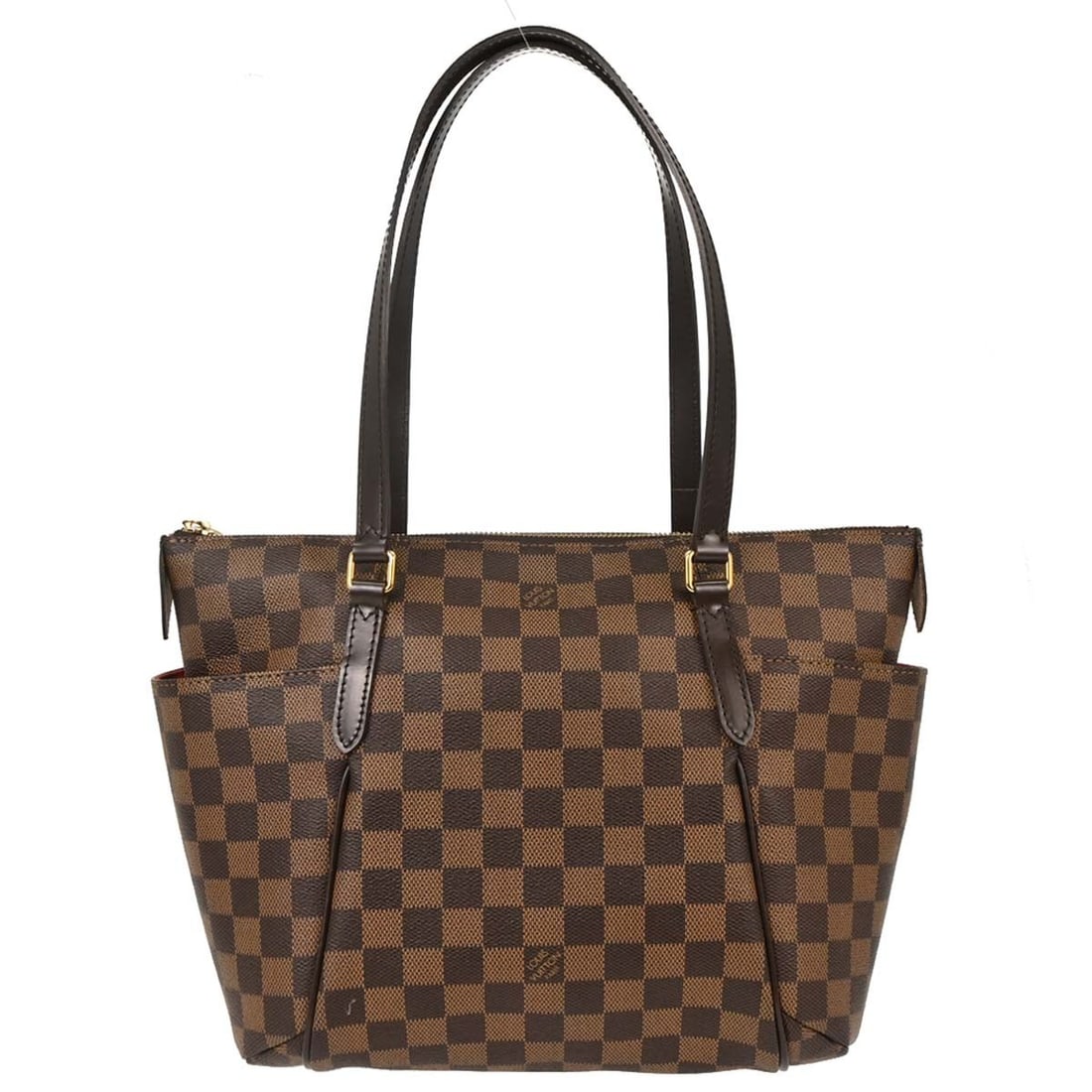 Louis Vuitton Totally PM Damier Ebene Canvas Leather Tote N41282: Louis Vuitton Totally PM Damier Ebene Canvas Leather Tote N41282 Louis Vuitton Totally PM tote handbag in Damier canvas and leather with an Ebene and brown check pattern. This women's medium tote feat